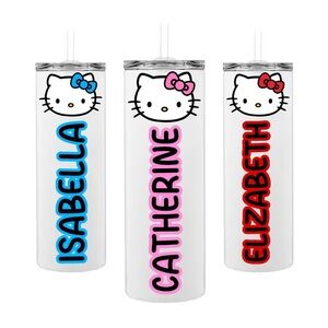 NWT Hello Kitty Custom Name Tumbler – Skinny Frosted/White – 20oz/18.5oz